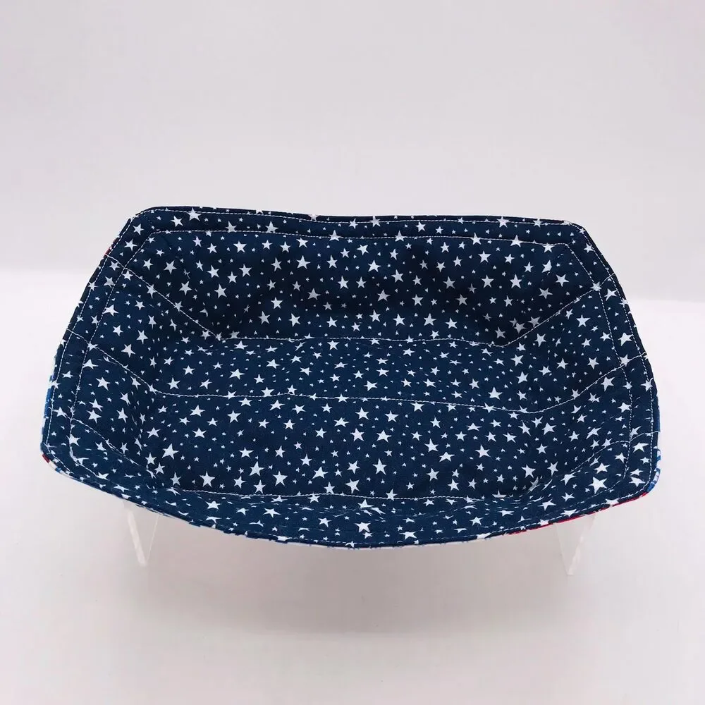Reversible Microwave Cozie For Takeout Containers Cottage Patriotic Patchwork